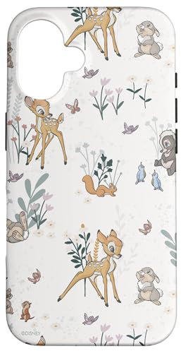 Hülle für iPhone 16 Disney Bambi und Klopfer Floral
