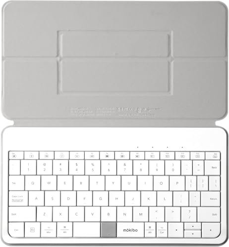 MOKIBO Touchpad Tastiera Fusion Portatile: Nero Bluetooth Mini Tastiera Wireless con Built-in Multi-Gesture Trackpad, USB-C, Multi-Pairing, Spill-Proof, Luce, Tastiera Compatta, iOS, Android (Bianco)