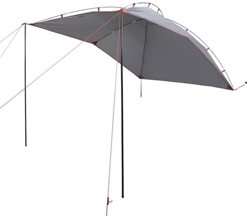 vidaXL Car Tent Grey and Orange Waterproof, tent, garden tent, outdoor shelter, camping tent, camping shelter, garden shelter, waterproof tent