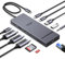 UGREEN Revodok Pro 3121 10Gbps Hub USB C Doble HDMI 4K60Hz DisplayPort 4K120Hz 12 En 1 Docking Station USB C PD 100W Adaptador Ethernet Lector de Tarjeta SD TF Jack 3.5mm