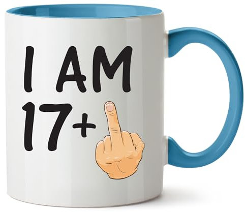 Hippowarehouse 18th Birthday Gift Mug for him for her Funny Happy Birthday Coffee Personalised Various Colour Options Ceramic Cup Kitchenware 11oz