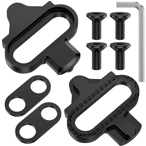 Ambienden SPD Cleats for Road Cycling Shoes | 2-Bolt KEO-Compatible Design | Durable Cleats Compatible with SPD SL Pedals | Ideal for Indoor Training, Outdoor Biking & Commuting (Black)