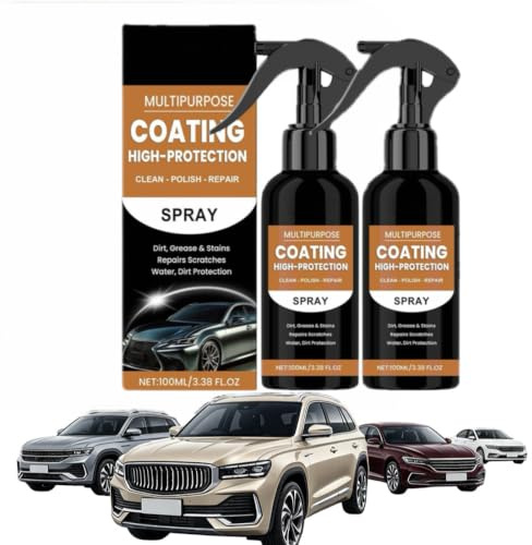 2 Stück Turbo Shine Nexa Spray, Nexa Turbo Shine Sprays Auto, 3 in 1 High Protection Kratzerentferner & Politurspray, Nano Spray & Schnellwachs für Lackoberfläche zur Autopflege & Glanzauffrischung