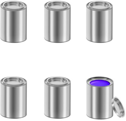 6 Stück Leer Farbdose Blechdose mit Deckel 120ml Metalldosen Lackdose Konservendosen Farbstreifen Farbbehälter für Malerei Tragbar Gewürzdosen Vorratsdosen für Zuhause Büro