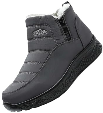 Winterschuhe Damen Warme Wasserdicht Winterstiefel Gefüttert Reißverschluss Plush Gefütterte Schneestiefel Winter Kurzschaft Rutschfeste Stiefel Weitschaft Schlupfstiefel Outdoor Stiefeletten