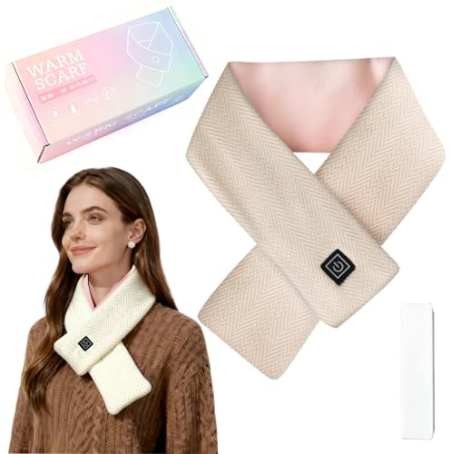 MRDEER Beheizter Schal mit intelligenter Temperatursteuerung & 3 Stufen - Elektrisches Heizkissen 80x10cm, Strahlungsfrei, Schnelle Wärme (45-60°C), Weich & Foldable, Kabellos ，Perfektes Geschenk