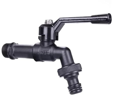Gartenwasserhahn Außen Wasserhahn aus Messing for den Garten im Freien, Frostschutzhahn mit Schlauchanschluss und Doppelauslass for Waschmaschine(Color 1 DN15 1 nipple)
