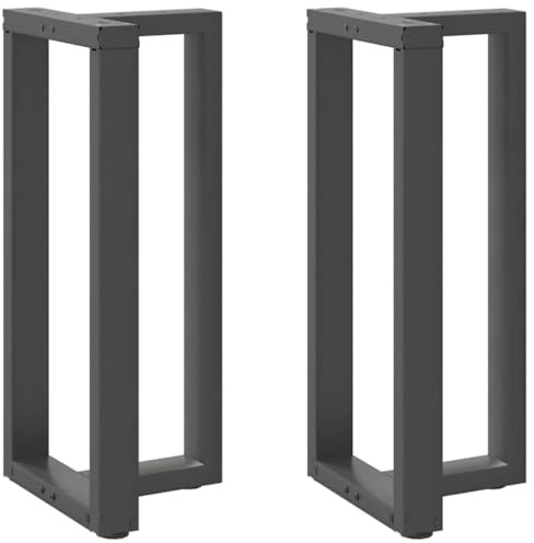 PHGTYUK Lot de 2 pieds de table de bar en acier en forme de T avec pieds en métal - Montage pour plan de travail - Hauteur : 90 à 91 cm - Structure stable