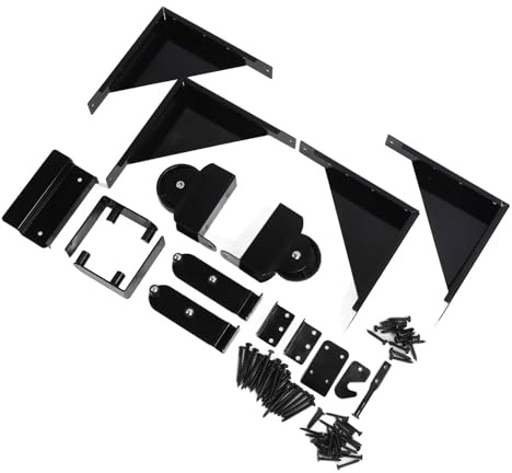 Hamwesh Schiebetor-Kit, Robuster, Nicht Durchhängender Kohlenstoffstahl, Einfache Installation, Tor-Hardware, Schiebetor-Rahmen-Kit mit Rädern für Holzzäune, Einfahrtstore, Schuppentüren, Corral-Tore,