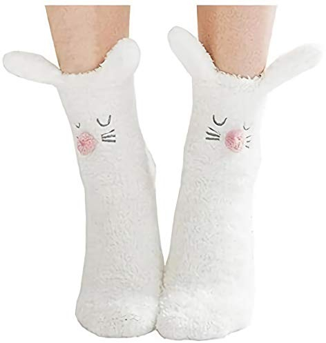 DMZK Karikatur Hase Fußboden Socken,Anti-Rutsch Socken Plüsch Socken Winter Warme Socken