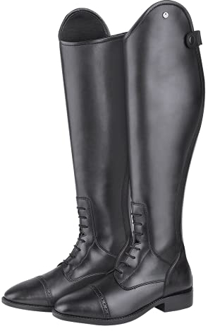 Stivali da equitazione unisex per bambini, in pelle sintetica, Nero , 30 EU