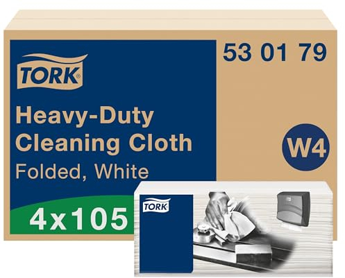 Tork Extra Starke Reinigungstücher Weiß W4, Mehrzweck, 4 × 105 Tücher, 530179