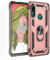 Joytag kompatibel für Huawei P Smart Z Hülle，handyHülle+ Gehärtetes Glas Schutzfolie [2 Stück] Silikon TPU 360 Grad Drehring aus Halter magnetisch Autotelefon case-Rosé Gold