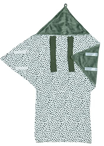 Meyco Baby Cheetah Fleece Einschlagdecke (Fleecedecke aus weichem Material, Anpassbare Temperatur, Wickeldecke für Babywippe, Autositz und Kinderwagen, Einheitsgröße), Waldgrün