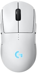 Logitech G PRO 2 Lightspeed Wireless Gaming Mouse, Right- or Left-Handed Mouse with up to 4 Customizable and Switchable Magnetic Side Buttons, 44K DPI Sensor, USB-C Charging, for PC/Mac - White