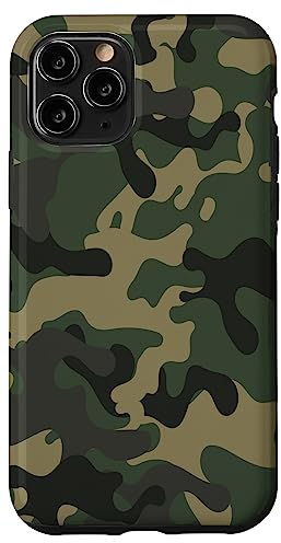 Hülle für iPhone 11 Pro Camouflage Muster Grün Lustige Khaki Olive Tarnung
