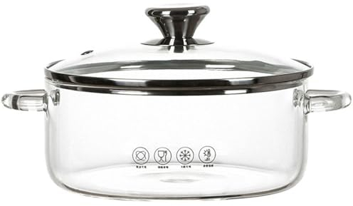 Serenitison High Borosilicate Glass Pot,household Transparent Glass Pot,Glass Saucepan With Cover And Handle,Heat Resistant Stovetop Pot,Saucepans,Stew Pot For Soup,Fruit Salad Bowl Dip Dishes