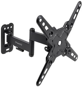 TOOQ LP1344TN-B - Soporte de Pared, Inclinable y Giratorio para Pantallas 13-43, Rotatorio, hasta 20 kg de Peso, Compatible con Pantallas Curvas, Color Negro