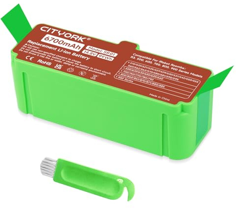 CITYORK 6700mAh Litio Batteria per iRobot Roomba 800/700/600/500 Series, per iRobot Roomba 896 895 890 880 891 805 803, 690 695 680 670 676 652 650 640 630 615 613,790 780 776 770 761 776, 580 560 550
