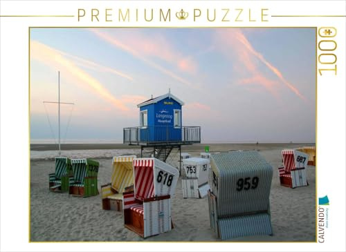 CALVENDO Puzzle Dämmerung am Hauptbad Langeoog | 1000 Teile Lege-Größe 64 x 48 cm Foto-Puzzle für glückliche Stunden
