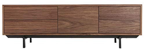 Miliboo - Mueble de TV de diseño Vintage Cerrado Nogal Manny