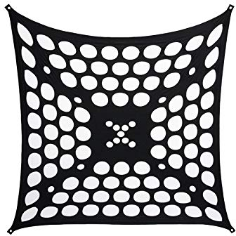 PSYWORK Schwarzlicht Segel Spandex | 3D Neon Space Dots Black | Weiß | 3 x 3m | UV-aktiv | leuchtend | Wandtuch Wandbehang Stoff Neon Deko Party Tuch Tapestry Poster Psy Goa