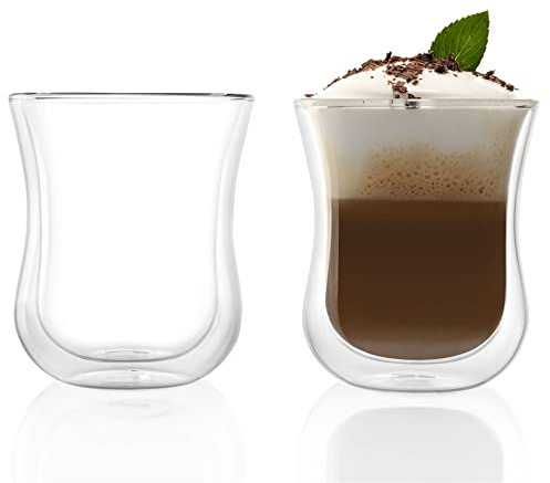 Stölzle Lausitz Tasses à café Coffee'N More 180 ml I verre thermo lot de 2 I verres à double paroi I verres à thé orientaux en verre borosilicate I passe au lave-vaisselle et au micro-ondes