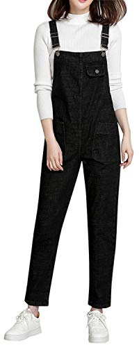 Women Regular Fit Denim Dungarees Loose Bib Overalls Classic Playsuit Jumpsuit Jeans Trousers