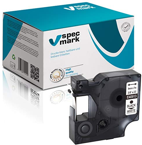 specmark Kompatibel für DYMO D1 40913 Schriftband 9mm x 7m Schwarz auf Weiß (S0720680) kompatibel mit DYMO D1 für Drucker LM Label-Manager LP Label-Point LW Label-Writer DUO
