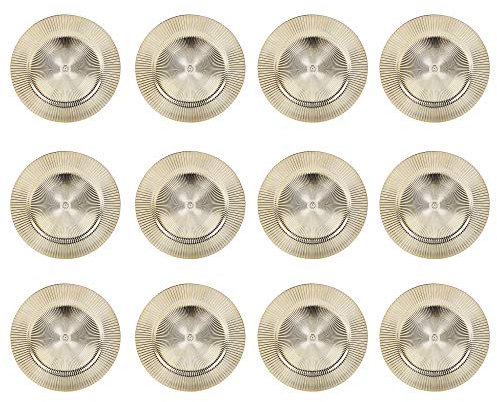 33cm Plastic Christmas Charger Plates (Gold - Starburst, 12)