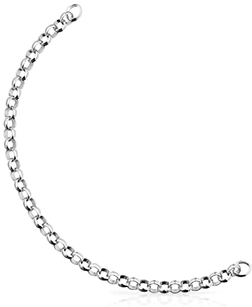 TOUS Pulsera de Plata de Primera Ley para Mujer, 17 cm de Largo, Clásica e atemporal, Colección Hold