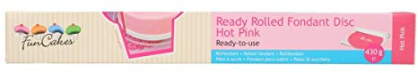 FunCakes Ready Rolled Fondant Disc Hot Pinko Vanillegeschmack, Bereits Ausgerollt, Sehr Einfach, Perfekt zum Dekorieren von Torten, Halal, Koscher und Glutenfrei. 36cm Durchmesser, 3mm, 430g.