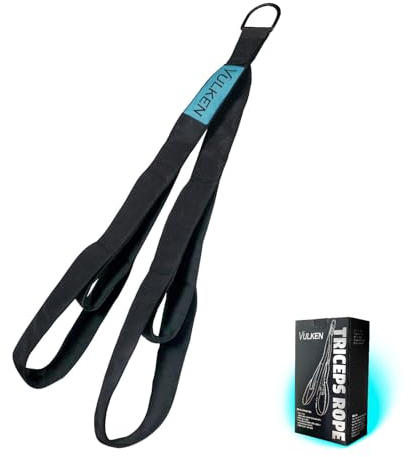 Vulken Trizepsseil-Kabelbefestigung. 72 cm & 55 cm Zwei Längen Integriertes Seil Trizeps-Verlängerungsgurte Fitnessgeräte Heimtraining Griffe für Widerstandsbänder