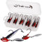 Dovesun Jig Spinner Set Underspin Angelzubehör Set Spinnerbait mit Weidenklinge Blinker Angeln Rot 14g(1/2oz) 10Stück