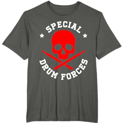 Drumsticks Schädel Special Drum Forces Schlagzeuger Trommel T-Shirt