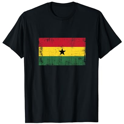 Vintage Ghanaian Banner Fan Ghana Flagge Retro T-Shirt