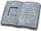 Grabschmuck Steinguss Buch mit Trauerinschrift Frost- und wetterfest