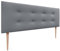DHOME Tête de lit en Simili Cuir ou Tissu AQUALINE Pro avec 2 rangées de Boutons Tête de lit tapissée Lit de Luxe (Similicuir Gris, 145x105cm avec Pieds (Lits 120/135/140))