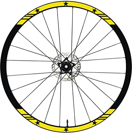 DualColorStampe Aufkleber Felgen Fahrrad 26 - 27,5 - 28-29 Zoll Fahrrad MTB Bike Sticker Felgen MTB B0002 (27,5 Zoll, Gelb)