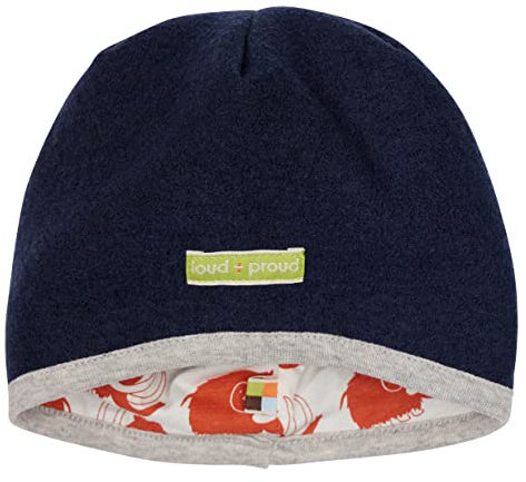 loud + proud Unisex Kinder Wollwalk, GOTS Zertifiziert Mütze, Ultramarin, 49-50 EU