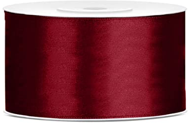 Libetui 25 Meter Satinband Dunkelrot 50mm Satinband bordeaux Schleifenband Dunkelrot Satin Dekoband Weinrot Geschenkband dunkelrotes Band Tischdeko Eröffnung Weihnachtsdeko Band Weinrot