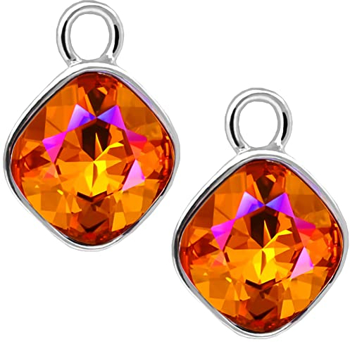 Anhänger für Creolen 925 Sterling Silber Feueropal NOBEL SCHMUCK