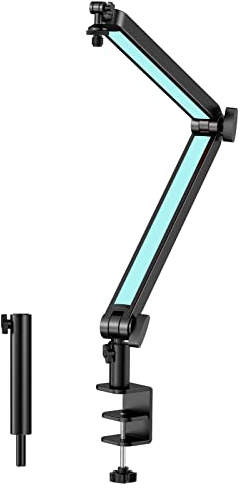YOUSHARES Mic Boom Arm for Blue Yeti Mic, HyperX QuadCast Mic, Shure MV7 Mic and Most USB Microphones, with Extension Tubes, Mic Arm Designed for Podcast and Streaming (Blue)
