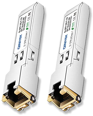 [2er-Pack] 1,25/2,5/5/10G SFP+ auf RJ45 Transceiver, Kupfer SFP+ Modul, Cat.6a/7, bis zu 30 m, für Cisco SFP-10G-T-S, MikroTik S+RJ10, Ubiquiti UF-RJ45-10G, Netgear AXM765, Netgear