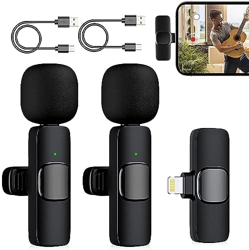 Mini Microphone Multifunktion,Mini Wireless Mikrofon für Video,Mikrofon Wireless Für IPhone IPad,Mikrofon Bluetooth Handy,Mini Mikrofon Zum Anstecken,Kabellos Ansteckmikrofon für YouTube Vlog Twitch