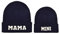 2 x Eltern-Kind-Mütze, Mama- und Mini-Hüte, passende Mütze, Winter, warme Strickmütze, Marineblau, Einheitsgröße