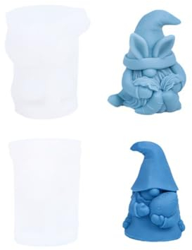 Xidmold 2 Stück Ostern Wichtel Kerzeform Seifenform 3D Ei Karotte Zwerge Silikonform für Fondant, Seife, Sojawachs Kerzen, Figur, Gips, Epoxidharz, Handwerk