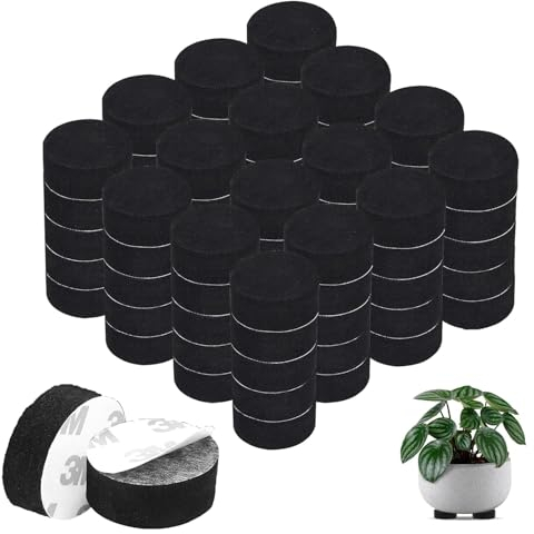 80 PCS Furniture Pads Plant Pot Feet Invisible Plant Pot Feet Non-Slip with Strong Self Adhesive Pads Eva Foam Flower Pot Mat Round Black Flower Pot Risers for Outdoor Plant Pots and Furniture Legs