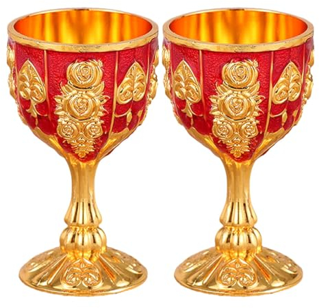 Gobelet À Calice 2 Pièces Gobelet À Vin Médiéval Tasse Royale Médiévale Verres À Shot En Métal Vintage Tasse À Boire Nouveauté Romantique Gothique Tasse D'église Pour