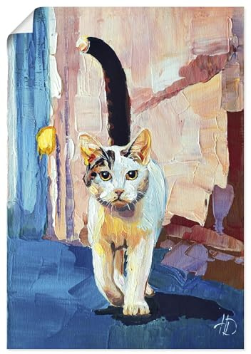 ARTLAND Wanddeko Poster & Kunstdrucke Wandposter 50x70 cm Tiere Katze Porträt Klassik elegant Straßenkatze Freiheit Stadt Straße U5BG